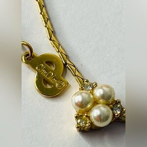 Christian Dior RARE Vintage 1980 Gems Cluster Necklace w Cert of Authenticity